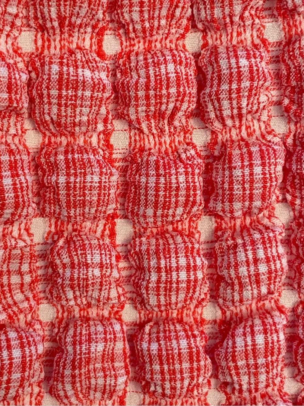 Bailey Rose Textured Bubble Two Piece Set in Red and White 70s Picnic Plaid | S - Picture 3 of 4